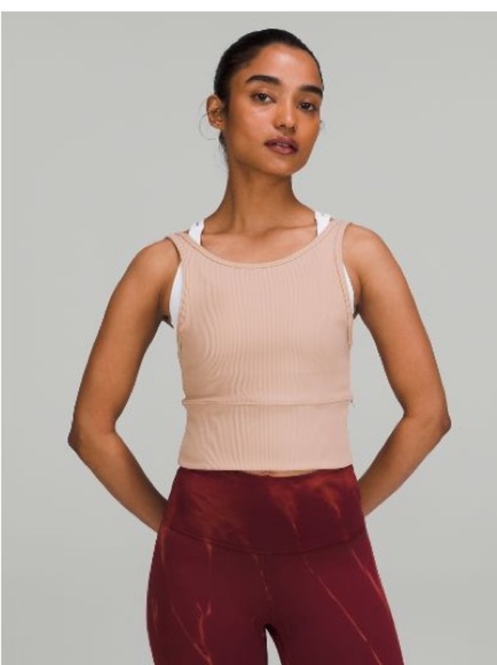 Lululemon Power Pivot Ribbed Tank Top - Pink Clay